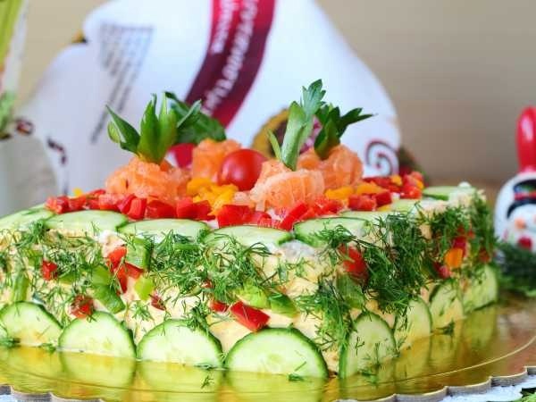 Бутербродный торт «Праздничный»