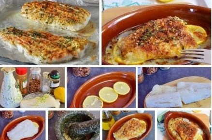 Треска, запеченная по-гречески