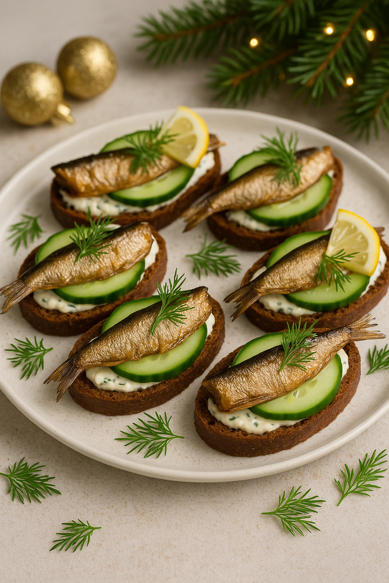 Неповторимый вкус праздника: как сделать новогодние бутерброды со шпротами