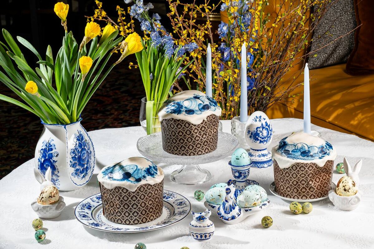 Гжельские узоры на пасхальных куличах: новое звучание традиций