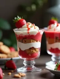 Свежий десерт: трайфл с клубникой и мороженым на лето